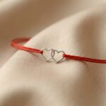 Brățară cu zale inimă pe șnur reglabil