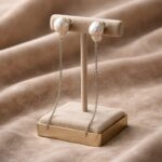 Cercei cu Perlă Baroc și Lanț din Argint 925