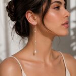 Cercei 2 în 1 cu Perlă Naturală, Cristal Swarovski și Lanț Detașabil din Argint 925 - imagine 2