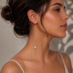 Cercei 2 în 1 cu Perlă Naturală, Cristal Swarovski și Lanț Detașabil din Argint 925 - imagine 3