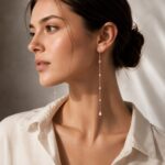 Cercei cu Perle Naturale, Cristale Swarovski și Lanț Detașabil din Argint 925 | 2 în 1 - imagine 2