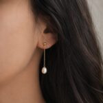 Cercei Lungi din Argint 925 cu Perlă Naturală Ovală - imagine 2