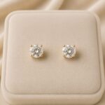 Cercei Solitaire din argint 925 cu diamante de laborator (Moissanite)