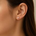 Cercei Solitaire din argint 925 cu diamante de laborator (Moissanite) - imagine 2