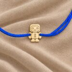 Brățară cu roboțel din Argint 925 pe șnur reglabil - imagine 2